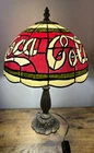 Vintage Coca Cola Tiffany Style PLASTIC Stained Glass Style Shade Lamp 15” Coke
