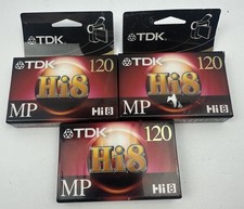 TDK Hi8 MP 120 Premium Grade Camcorder Blank Tapes Lot of 3 New Sealed