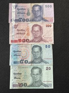 Set banconote Banca Centrale della Thailandia da 20 a 500 baht