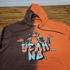Marvel Deadpool Hoodie Mens Med Pullover Split Yeah No Graphic Sweatshirt