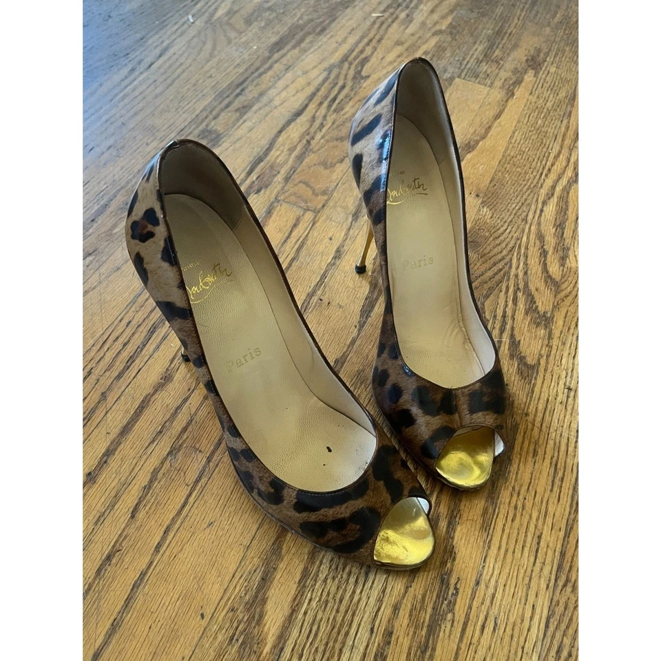 Christian Louboutin Leopardo Rojo Parte Inferior Tacones de Aguja Zapatos Para Mujer Talla US 8.5 Foto 4 de 4