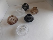 6 x Glass candleholders 3 colors 3" diameter total x 2 1/4"