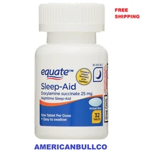 Equate Nighttime Sleep Aid Tablets, Doxylamine Succinate 25mg, 32 Count