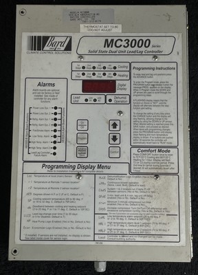 BARD MC3000 VS Solid State Dual Unit Lead/Lag Controller Used w/ Control Board