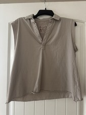 Frank Eileen Popover Henley Tank Size Small Taupe Tan