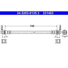 1x ORIGINAL® Ate Bremsschlauch Hinten, Links für Renault MEGANE III Grandtour