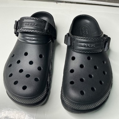Crocs Black Adults' Duet Max II Adjustable Strap Clogs M10 W12 Iconic