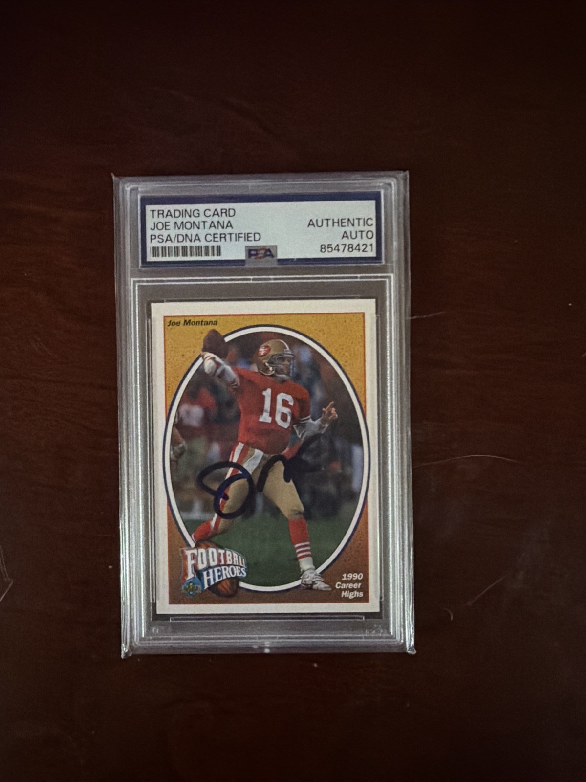 1991 Upper Deck Joe Montana "Football Heroes" #8 Signed Autograph - PSA/DNA
