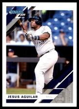 Jesus Aguilar 2019 Donruss #166 Brewers MLB READ FREE SHIPPING AutographDen