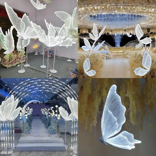 1/2PCS Outdoor Floor Butterfly Lamp Luminous Giant Led Lighting Party Decoration - Picture 3 of 29