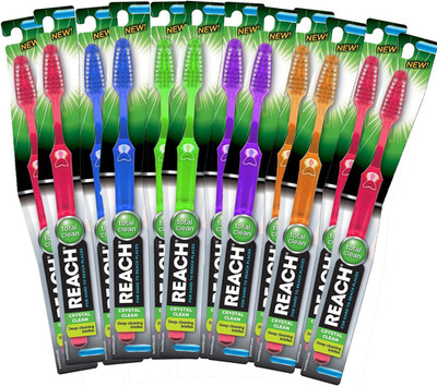 Toothbrush Crystal Clean Soft #10 Assorted Colors, 12 Count (Pack of 1)-