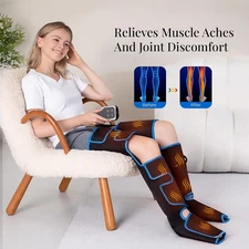 1 Leg Massager Wrap Massage Heated Foot Ankle Airsac Kneading 3 Intensity Levels