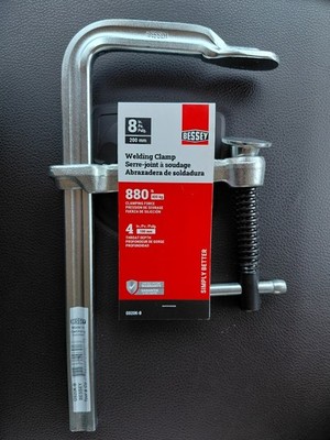 Bessey 8 in Bar Clamp, Tempered Drop-Forged Steel Handle and 4 in Throat Depth
