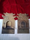 Brass Pagoda/Temple Folding Pair of BOOKENDS  Hollywood Regency MCM Chinoiserie — photo 6