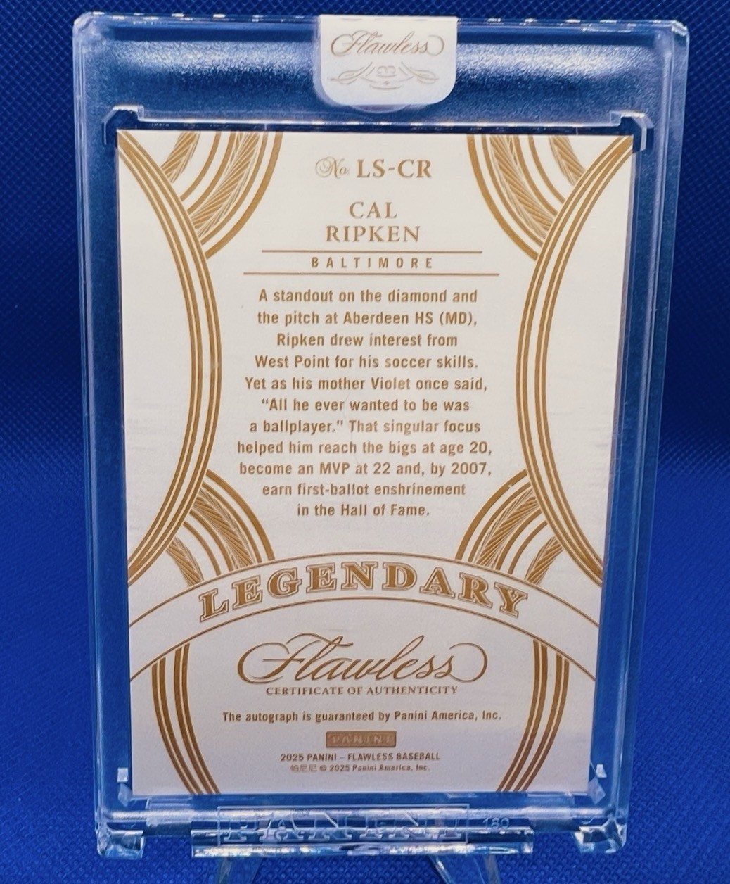 Panini 2025 Flawless Legendary Signatures Auto Cal Ripken Orioles #LS-CR 02/15 view 2