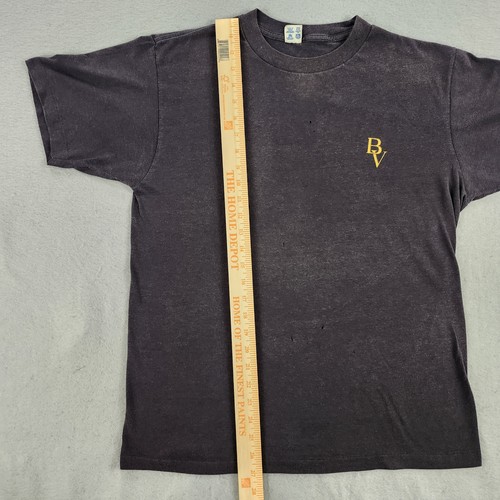 Vintage Black Velvet Shirt Mens XL Black Promo Distressed Tee Champion 90s USA - Picture 11 of 16