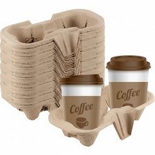 2 & 4 Cup Drink Holder Cardboard Trays – Brown Biodegradable Takeaway Carrier