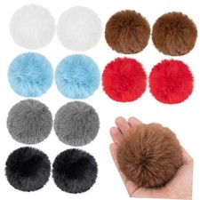 Faux Fur Pom Poms for Hats 12 PCS Set   RAINFLOW Fluffy Pom Poms 2.8 Inch with