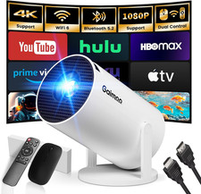 Mini Projector with Wifi and Bluetooth Built-In Apps Smart Projector Support 4K