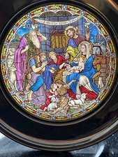 Stained Glass Bradford Exchange Pewter Plates, Set Of 4 Vintage - Mint Condition