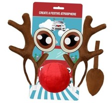 New Christmas Car Reindeer Antler with Ears - Cute Rudolph Reindeer and Red