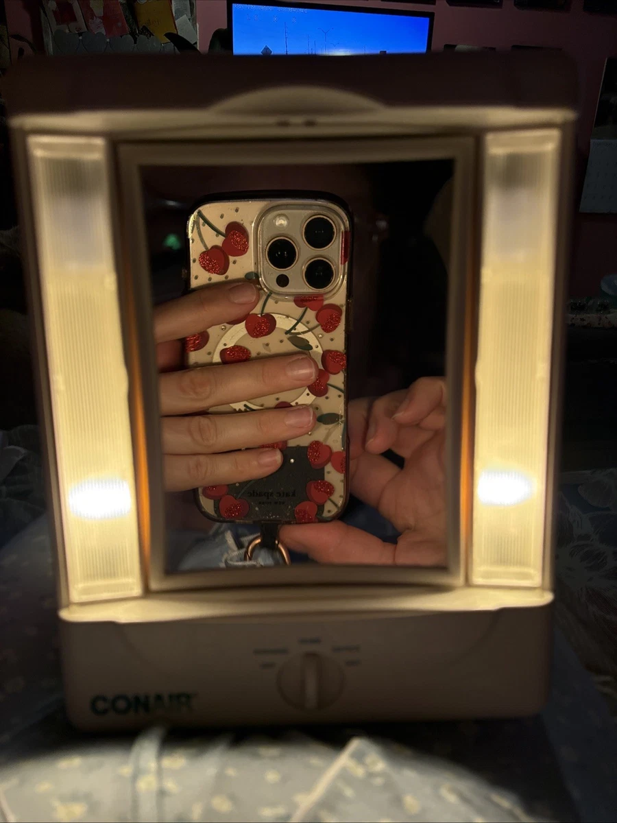Vintage Conair Double Sided Lighted Magnifying Mirror 12 x 9.5- Works