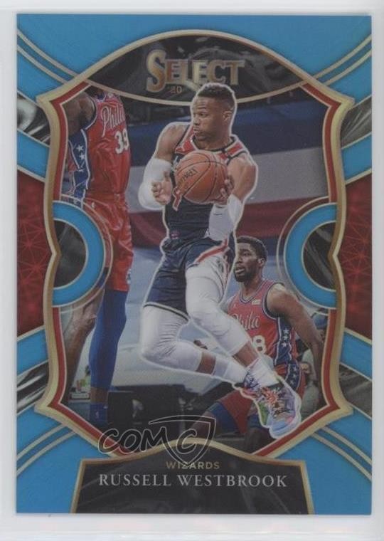 2020 Panini Select Concourse Light Blue Prizm 139/299 Russell Westbrook #39 02v3