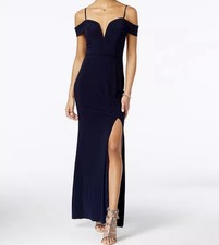 City Studios Navy Fancy Gown / Dress Stretchy Size 3 XS/S