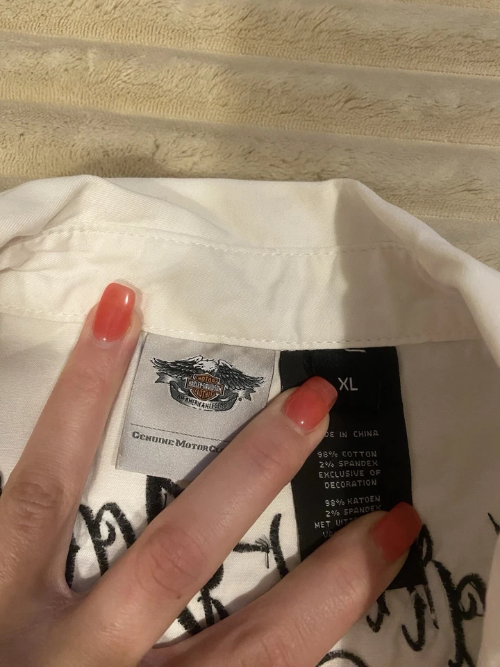 Camisa para mujer Harley-Davidson blanca sin mangas con cremallera Foto 3 de 3