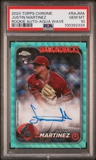 2024 Topps Chrome Justin Martinez /199 Auto Aqua Wave RC Rookie PSA 10 GEM MINT