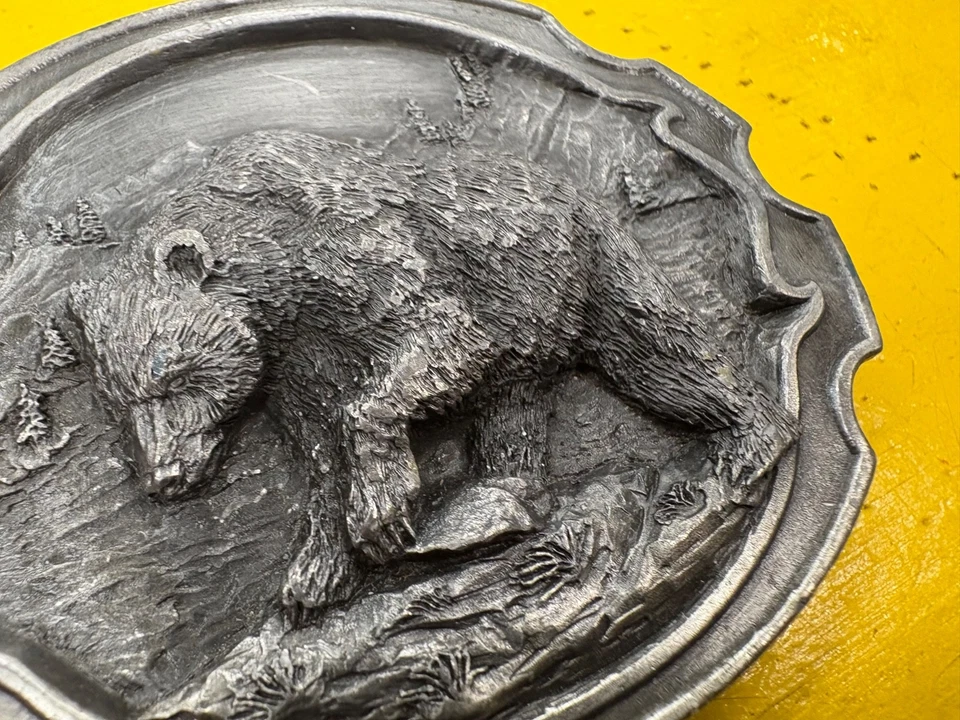 De colección Siskiyou Cinturón Hebilla Oso Pardo 1984 Silvertone Western Rockabilly Vaquero Foto 3 de 4