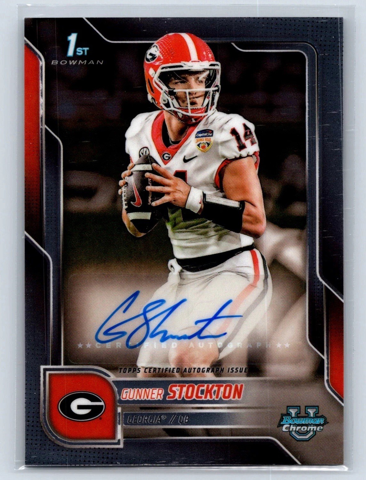 2025 Bowman Chrome University Gunner Stockton Prospect Auto #BCA-GS Bulldogs