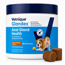 Vetnique Glandex Anal Gland Soft Chews 60ct Peanut Butter Dog Supplement