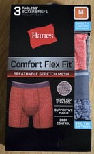 Hanes Mens Medium 3 Pack Comfort Flex Boxer Briefs Stretch Mesh Supportive Pouch