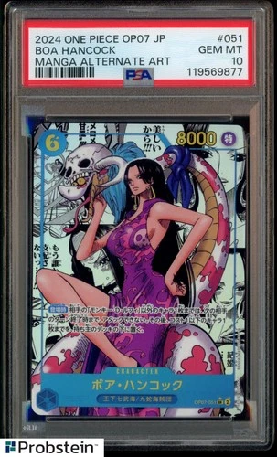 2024 One Piece OP07 Japanese Manga Alternate Art #051 Boa Hancock PSA 10