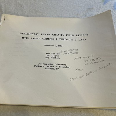 Preliminary Lunar Gravity Field Results JPL report NASA HTF Space