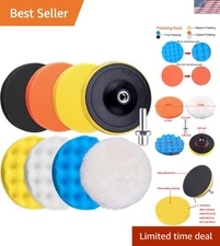Siquk 9-Set Foam and Wool Polishing Pads - Reusable & Washable for Longevity