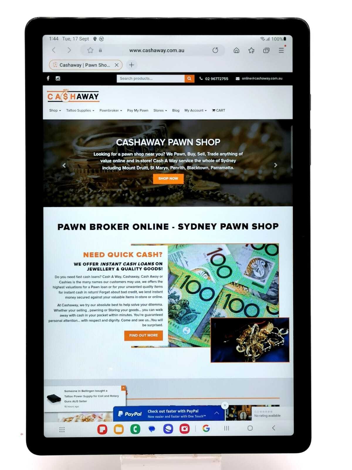 Samsung Galaxy Tab A9+ 5G 4GB RAM 64GB Grey 2023 Model with Box and Charger