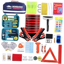 Roadside Assistance Emergency Kit - Car Emergency Kit with Jumper Cables Blue