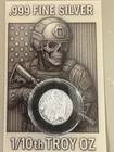 1/10th oz Fine Silver Round, TACTICAL SKELETON 999 FINE SILVER Bright Finish