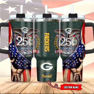 Green-Bay-Packers Stanley 40oz Stainless Steel H2.0 Flowstate Quencher Tumbler