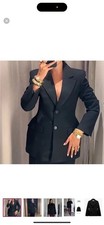 Women's Black Two-Button Blazer Jacket with Tailored Fit
