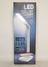 Tzumi LED Desk Lamp w/ Quick Charge Wireless Charging Pad Base Adjustable NEW