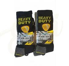 12 Pairs Heavy Duty Motif Work Socks Mens,  Premium Mid Calf Mens Socks UK 6-11