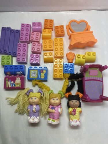 Lot de 3 poupées patch de chou Mega Bloks fête de sommeil pour enfants plus plus plus de blocs - Photo 1/14