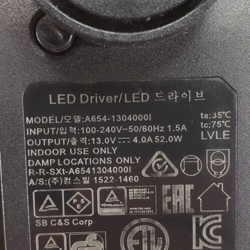 Shenzhen Xinspower A6541304000I Led Driver/LED Indoor 13V 4.0A 52.0W TESTED - Picture 4 of 6