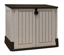Outdoor Garden Patio Storage Box Container Chest, Large Plastic Mini Shed Unit
