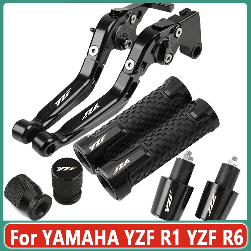 CNC Handle Grips Cap Brake Clutch Levers Sets For YAMAHA YZFR1 YZF R1 YZF R6 - Image 3 of 4