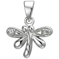 Kinder AnhäNger Libelle Aus 925 Silber Mit 2 Zirkonia Halsschmuck Rhodiniert
