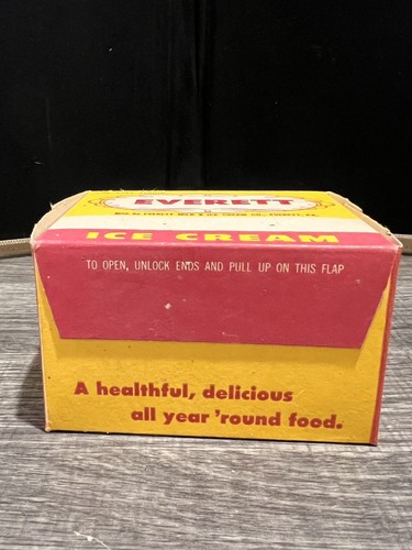 1958 SELTEN RARITÄT EVERETT PA 1 Pint Box Everett Milk & Ice Cream Co Werbung BOX - Bild 6 von 13